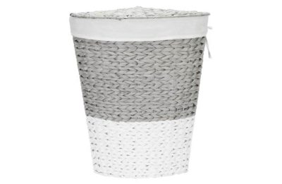 HOME Corner Rope Laundry Bin - Grey and White